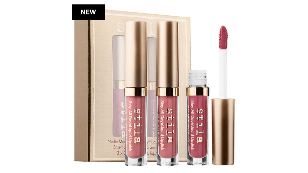 Stila Nudie Mood Stay All Day Liquid Lipstick Set | Lipstick Unboxing & Swatches