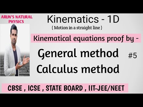 Kinematical equations | Proof of kinematical equations |calculus method |General method |