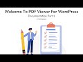 1. Welcome to PDF Viewer for WordPress | Documentation Part 1