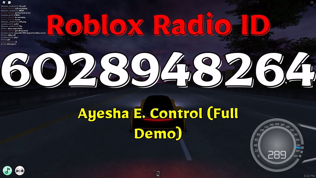 Ayesha E Control Full Demo Roblox ID YouTube 