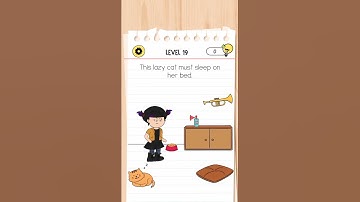 Brain Test 4:level 19:This lazy cat🐱 must sleep on her bed./#braintest #trickypuzzles #shorts