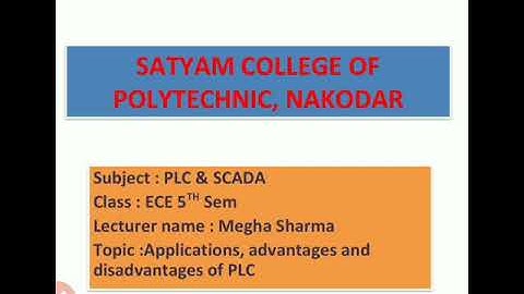 Application , Advantages & disadvantages of PLC
