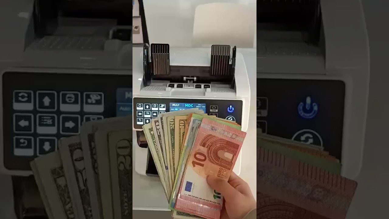 Dual CIS Mix Value Counter USD+EURO Auto Recognize Bill Counter