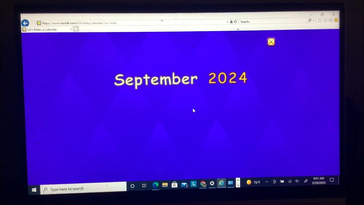 Starfall Calendar September 30 2024 Youtube