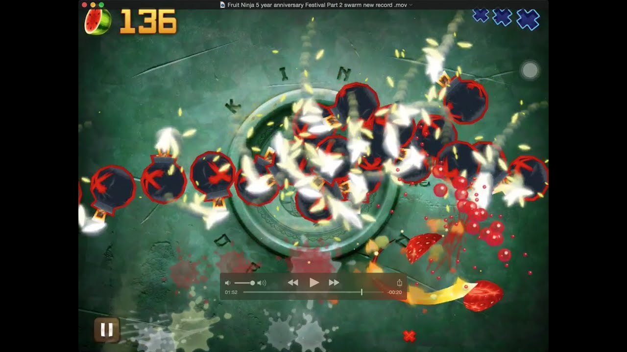 Fruit Ninja 5 year anniversary Festival Part 3 swarm new record