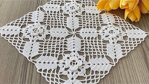 VERY STYLISH UNIQUE DESIGN Crochet Square Motif Runner, Blouse Model