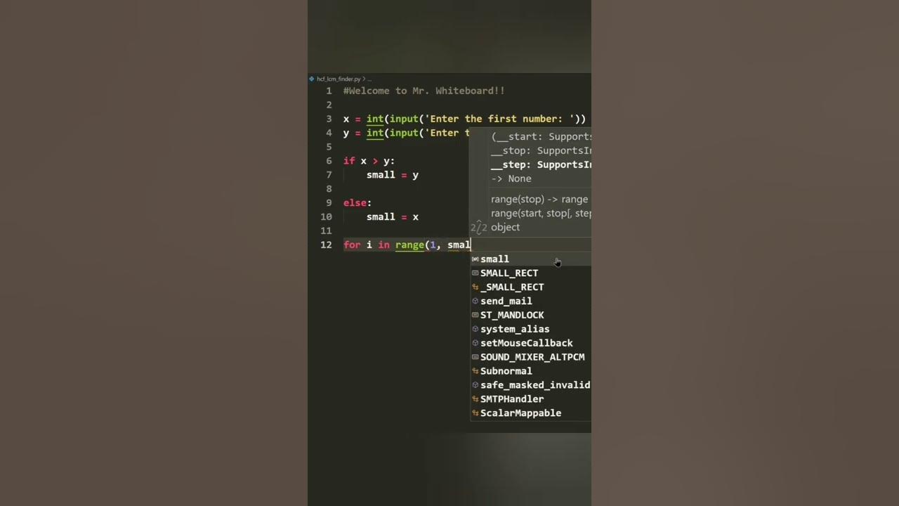 #shorts #python Program for finding the HCF and LCM of any two numbers ...