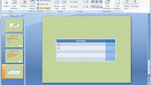PowerPoint 2007 Tutorial 5: Working with Tables