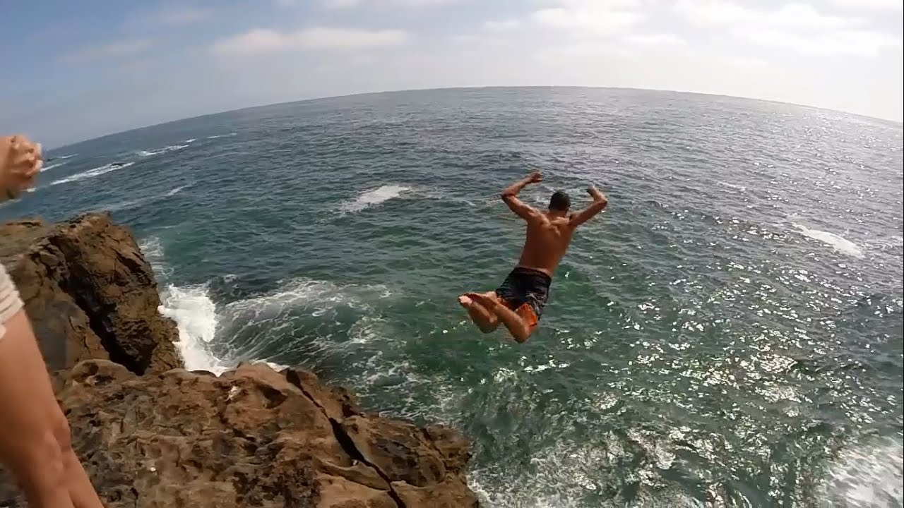 Cliff jumping madeline island