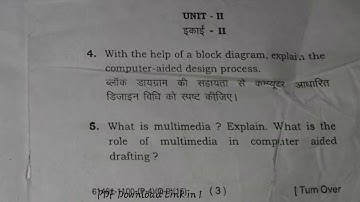 BCom CA 5th Sem Computer Aided Drafting Question Paper
