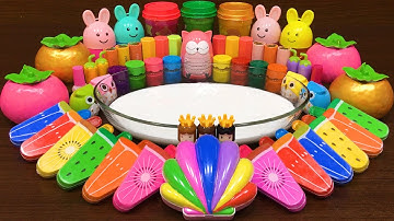 Mixing Random into GLOSSY Slime ! Satisfying Slime Video #359