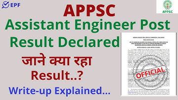 Assistant Engineer Post ||  Result Declared || APPSC ||  Direct Recruitment ||
