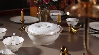 Vigneto | Luxurious Fine Porcelain Persian Ivory Dinner Set