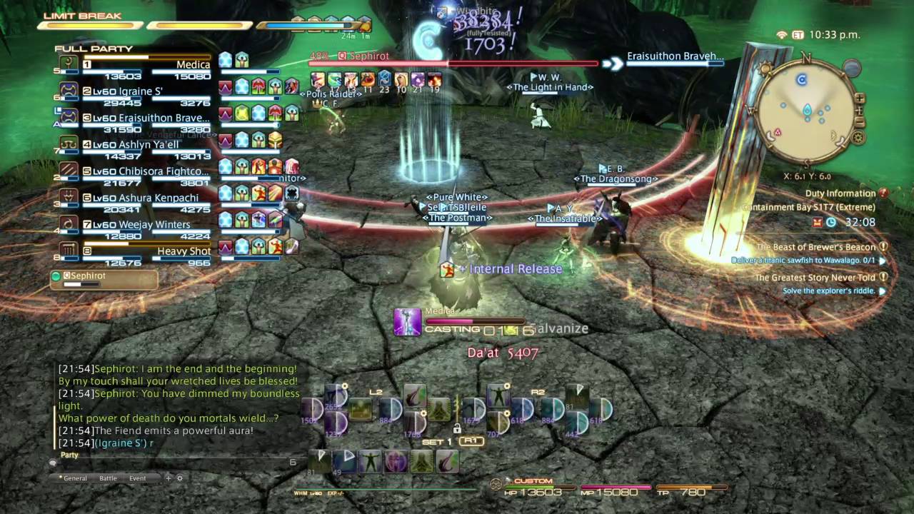 Final Fantasy 14: A Realm Reborn - Containment Bay S1T7 (Extreme) Sephirot - YouTube