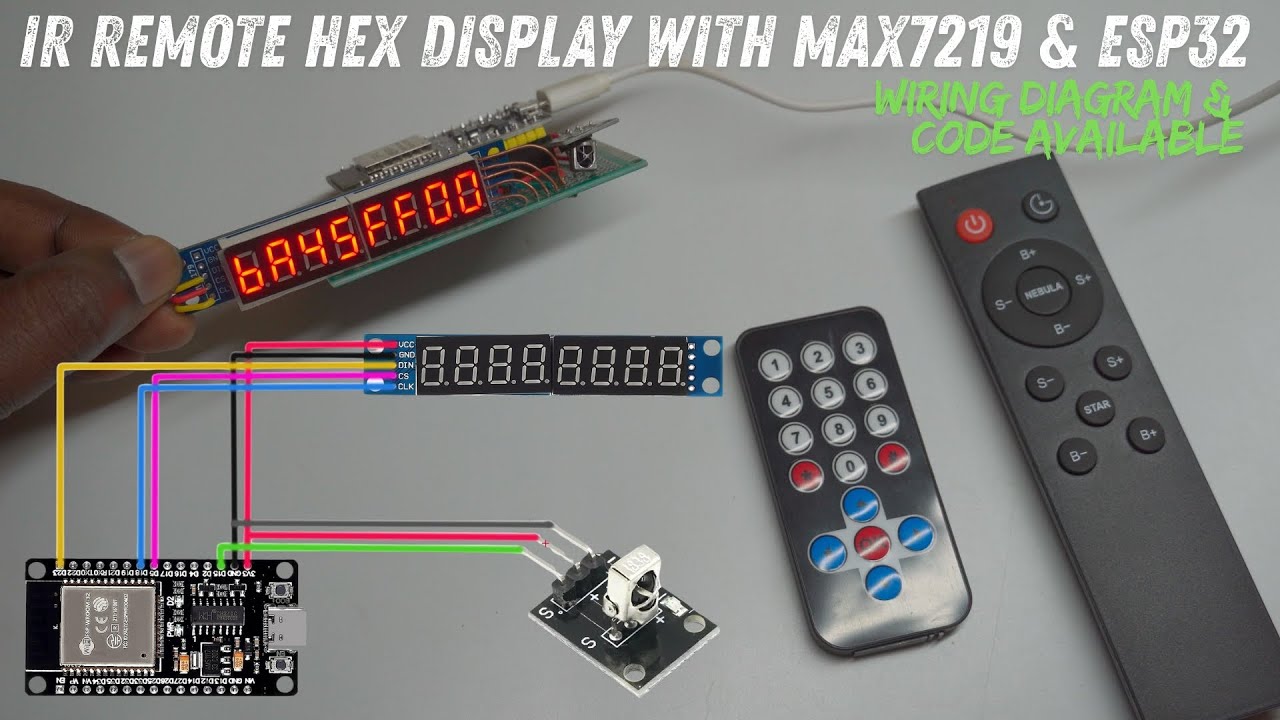 Hex Code Remote DIY IR Remote Hex Display with MAX7219 & ESP32 | Arduino Tutorial - YouTube