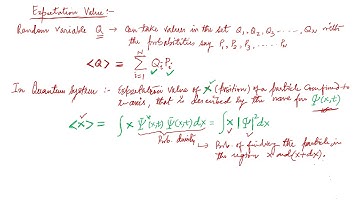 Operators And Expectation Value