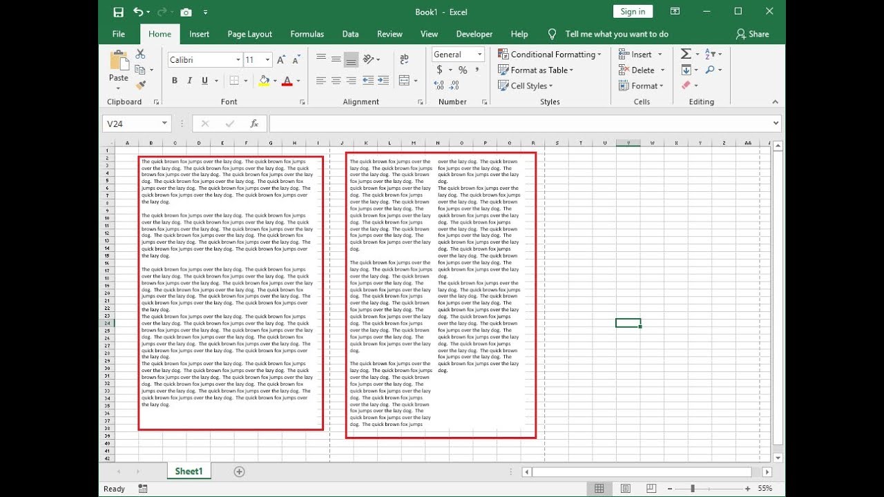 ⁣How to Create Text Paragraph & Columns in MS Excel (Excel 2007-2019)