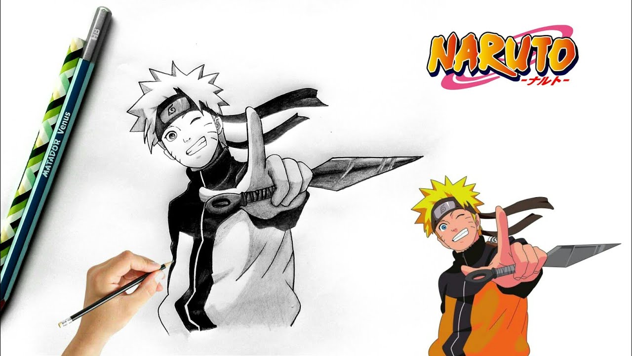 how to draw Naruto Uzumaki step by step, naruto drawing easy