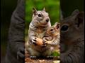 Cute Baby Squirrels Playing with Peanuts 🐿️🥜 | Close-Up Nature Moment #shorts #shortsfeed