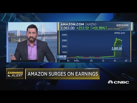 Amazon soars after