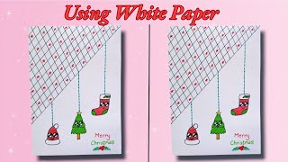 Easy Beautiful White Paper Christmas Greeting Card Diy Handmade Card Idea