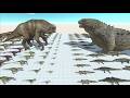 Dinosaurs and D-rex vs Crocodile and Titanus Doug Team - Animal Revolt Battle Simulator
