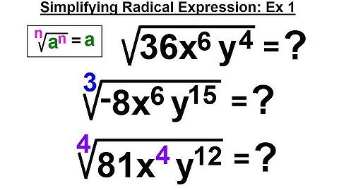 Algebra - Ch. 17: Roots and Radicals (9 of 20) Simplifying Radical Expressions: Ex. 1