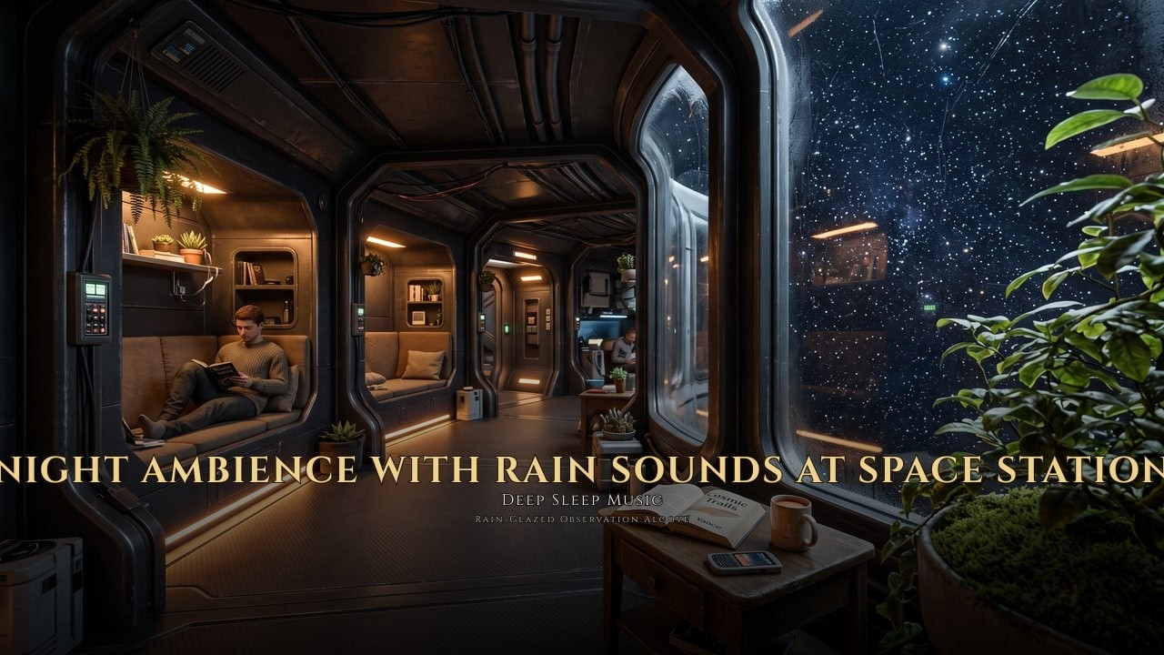 Regardez Rain-Glazed Observation Alcove | 3-Hour Space Station Ambience for Deep Sleep sur YouTube Regardez Rain-Glazed Observation Alcove | 3-Hour Space Station Ambience for Deep Sleep sur YouTube