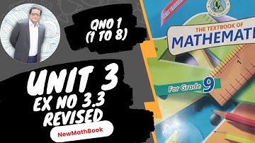Revised - Unit 3 - Exercise 3.3 -Algebraic Expression Class 9 New Math Sindh board- Qno 1 (1 to 8)