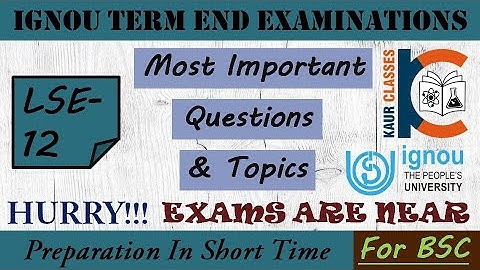 LSE-12 | Most Important Questions | Part-1 | Plant Diversity-I | Life Sciences | TEE | BSC | IGNOU |