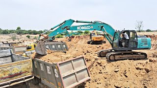 KOBELCO excavator sk220xd loading trucks #tatatruck #bharatbenztruck |DS machinery|eichertrucks