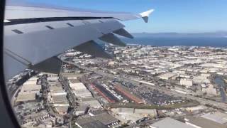 A very sharp turn by A380 after taking off from San Francisco Resimi