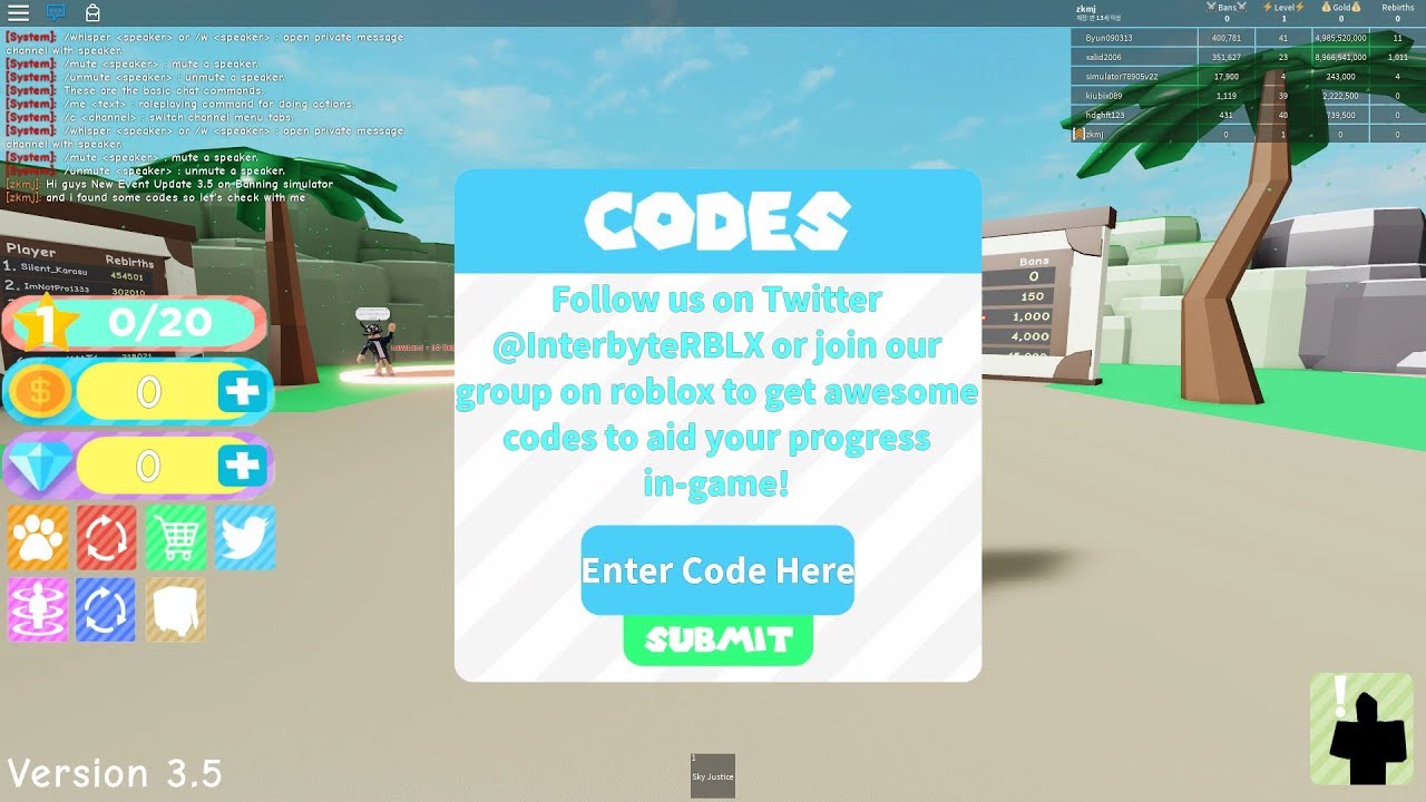 Roblox banning simulator codes