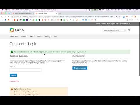 Customer Account Login Demo - Tokenize User Authentication for Magento 2