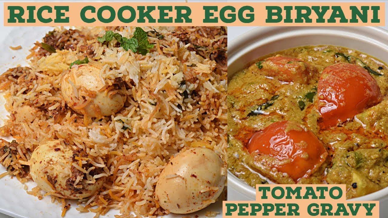 Rice Cooker Egg Biryani with Tomato  Gravy -  Egg Biryani in Rice Cooker - Easy Egg Biryani Recipe | Vahchef - VahRehVah