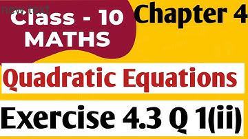 completing square method class 10 | Chapter 4 | Exercise 4.3 Question 1 (ii) |step by step