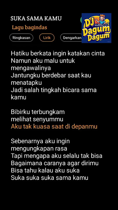 Lirik Viral Tiktok. Suka Sama Kamu Hatiku Berkata Ingin katakan Cinta #liriklagu #trending #viral