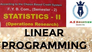 LINEAR PROGRAMMING PROBLEM | STATISTIC | OPERATION RESEARCH SEM - 2