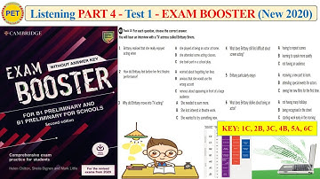 EXAM BOOSTER - Listening Part 4 Test 1 (2020 + Transcript + Key)