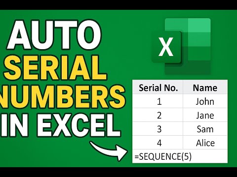 Auto  Fill Serial Numbers in Excel Automatically 🔥 | SEQUENCE Function Explained in 2 Minutes |