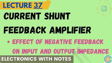 Current shunt feedback amplifier | effect of negative feedback on input and output impedance