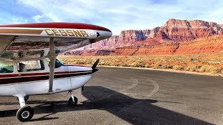 Landing INSIDE the Canyon!  Flying the Grand Canyon