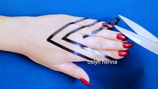 نقش حنه شرائط سودانية اشكال هندسية  غاية في الروعة use the tape to make this unique ? Sudanese Henna