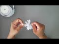 Really cute kanzashi flower tutorial  how to make flower with ribbon  diy flower making