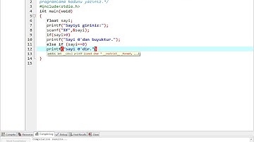 Programlama (C) dersi if else yapısına örnek