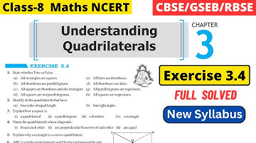 Class 8 Maths Chapter 3 Understanding Quadrilaterals Exercise 3.4 full solved #class8maths