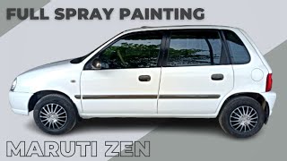 MARUTI ZEN full body spray painting | pearl white and magma grey|#luxuriant #car #spray #painting