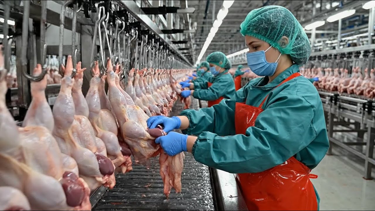 Inside a Modern Chicken Meat Processing Factory Full Chicken Production ...