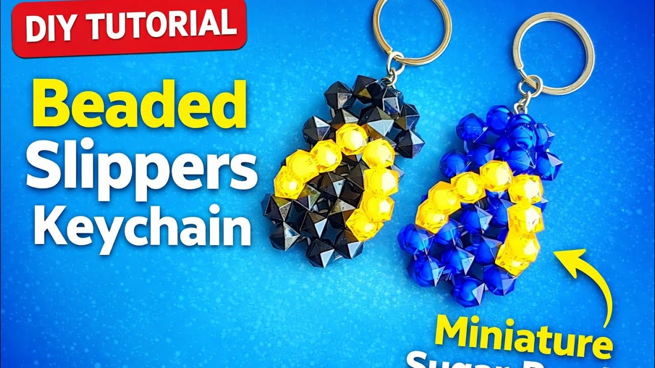 How to Make Miniature Beaded Slippers Keychain | Easy DIY Tutorial ...