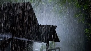Hypnosis to Sleep Soundly with Heavy Rain & Mighty Thunder Sounds on Metal Roof | Night Rain 10Hrs